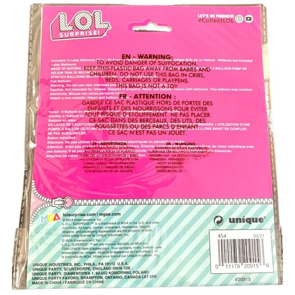 LOL SURPRISE! Friends Balloon Bouquet Kit Set 6 Birthday Party Supplies Helium - Picture 5 of 8